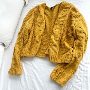Chenille Slouchy mustard yellow sweater soft!